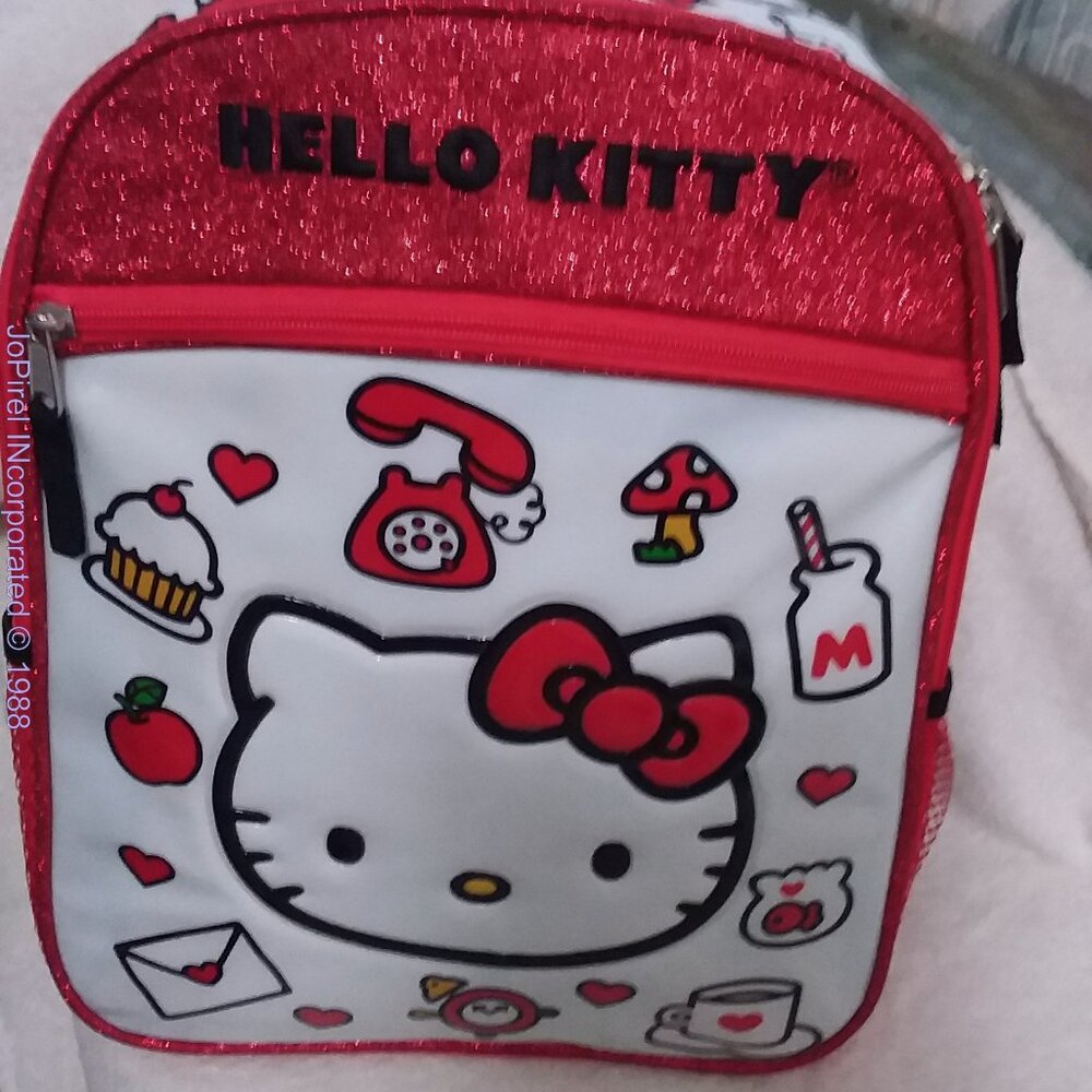 Hello Kitty Embossed Kindergarten School Backpack 12'' Partytime